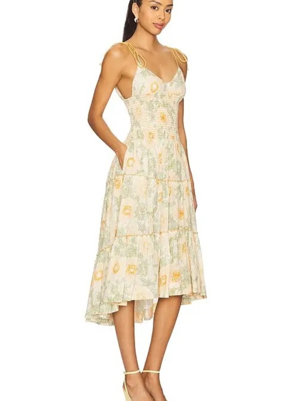 Free People Yellow & Green Floral Maxi Dress